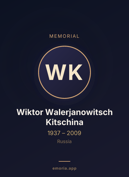 Memorial portrait of Wiktor Walerjanowitsch Kitschina