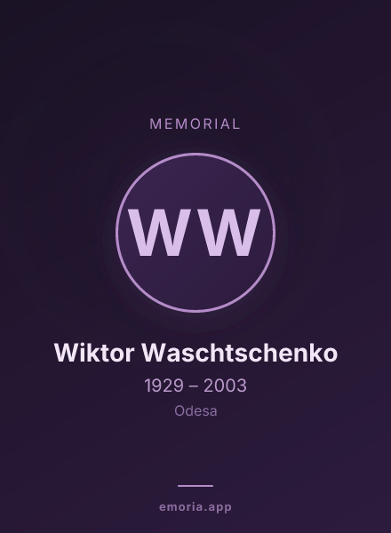 Memorial portrait of Wiktor Waschtschenko