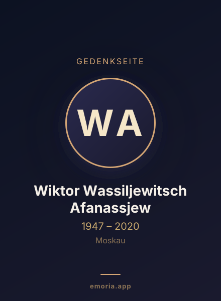 Gedenkportrait von Wiktor Wassiljewitsch Afanassjew