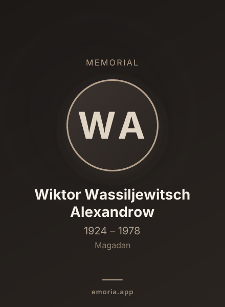 Memorial portrait of Wiktor Wassiljewitsch Alexandrow