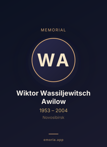 Memorial portrait of Wiktor Wassiljewitsch Awilow
