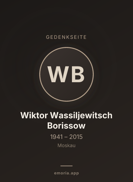Gedenkportrait von Wiktor Wassiljewitsch Borissow