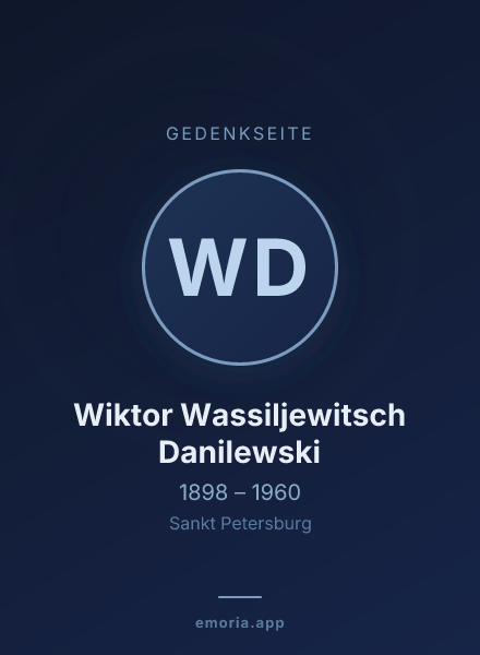 Gedenkportrait von Wiktor Wassiljewitsch Danilewski