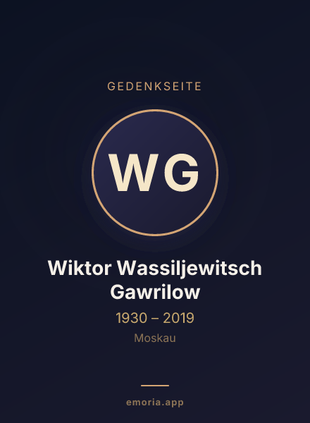 Gedenkportrait von Wiktor Wassiljewitsch Gawrilow