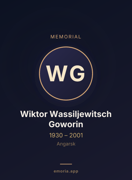 Memorial portrait of Wiktor Wassiljewitsch Goworin