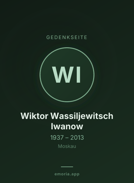 Gedenkportrait von Wiktor Wassiljewitsch Iwanow