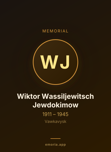 Memorial portrait of Wiktor Wassiljewitsch Jewdokimow