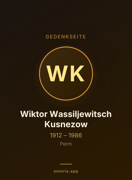 Gedenkportrait von Wiktor Wassiljewitsch Kusnezow