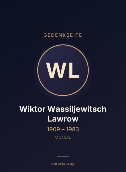 Gedenkportrait von Wiktor Wassiljewitsch Lawrow