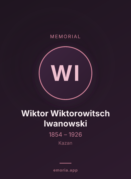 Memorial portrait of Wiktor Wiktorowitsch Iwanowski