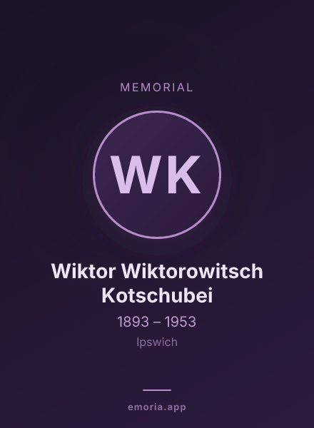 Memorial portrait of Wiktor Wiktorowitsch Kotschubei