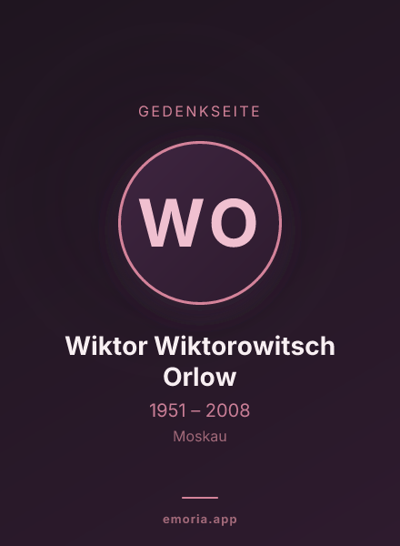 Gedenkportrait von Wiktor Wiktorowitsch Orlow