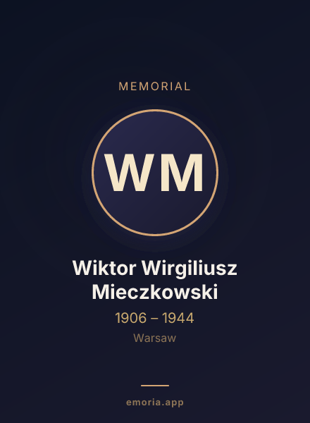 Memorial portrait of Wiktor Wirgiliusz Mieczkowski
