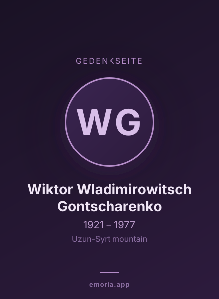 Gedenkportrait von Wiktor Wladimirowitsch Gontscharenko