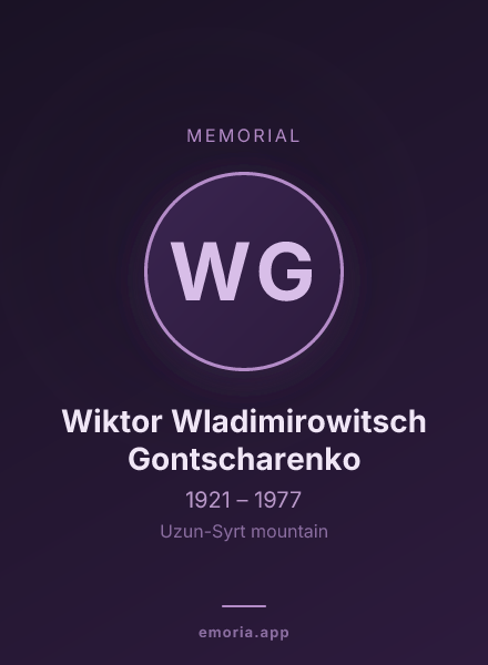 Memorial portrait of Wiktor Wladimirowitsch Gontscharenko