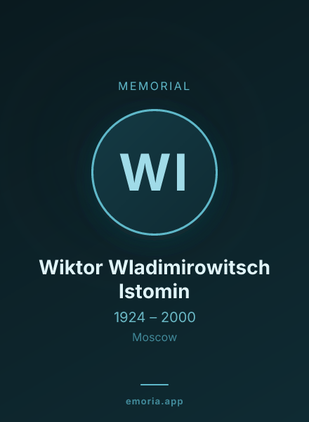 Memorial portrait of Wiktor Wladimirowitsch Istomin
