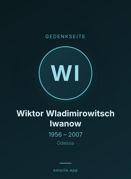 Gedenkportrait von Wiktor Wladimirowitsch Iwanow
