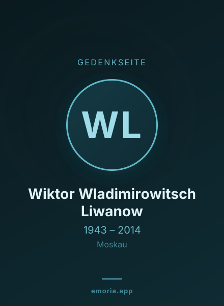 Gedenkportrait von Wiktor Wladimirowitsch Liwanow