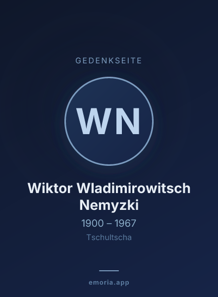 Gedenkportrait von Wiktor Wladimirowitsch Nemyzki