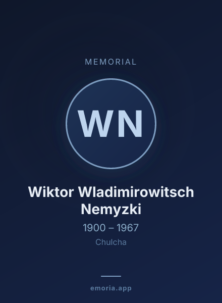 Memorial portrait of Wiktor Wladimirowitsch Nemyzki