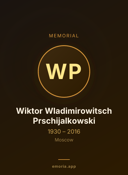 Memorial portrait of Wiktor Wladimirowitsch Prschijalkowski