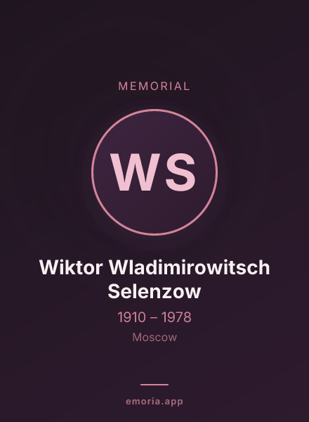 Memorial portrait of Wiktor Wladimirowitsch Selenzow