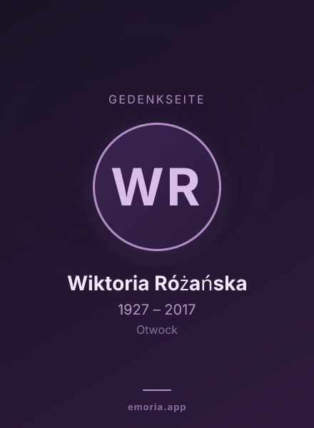 Gedenkportrait von Wiktoria Różańska