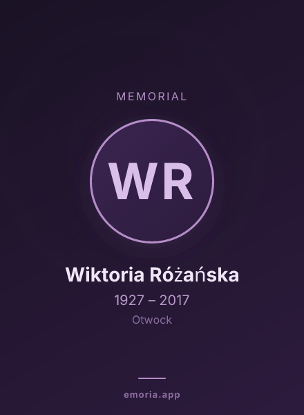 Memorial portrait of Wiktoria Różańska
