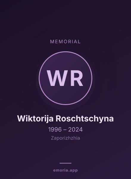 Memorial portrait of Wiktorija Roschtschyna