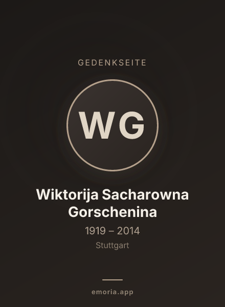 Gedenkportrait von Wiktorija Sacharowna Gorschenina