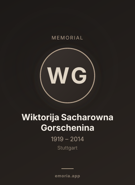 Memorial portrait of Wiktorija Sacharowna Gorschenina
