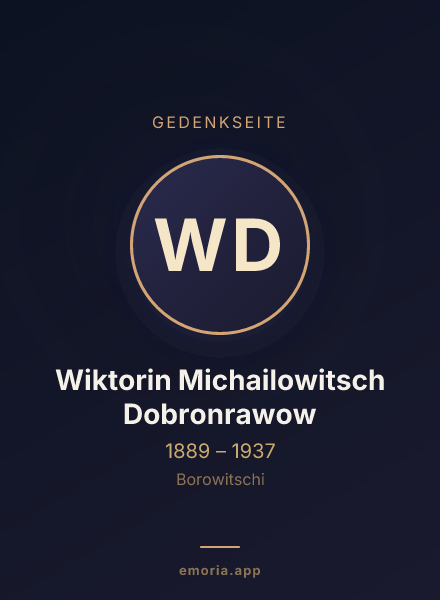 Gedenkportrait von Wiktorin Michailowitsch Dobronrawow