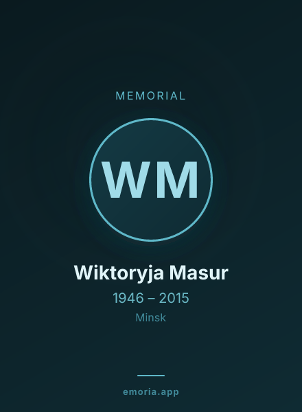 Memorial portrait of Wiktoryja Masur