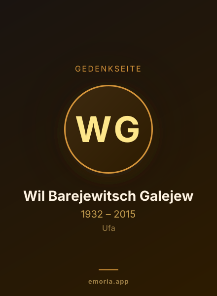 Gedenkportrait von Wil Barejewitsch Galejew
