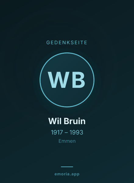Gedenkportrait von Wil Bruin