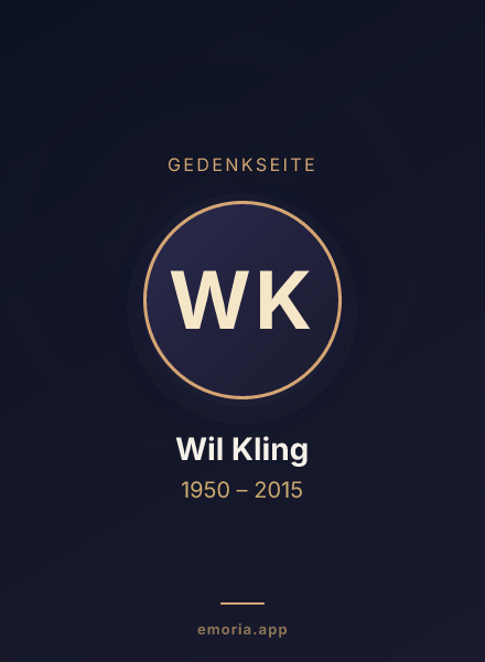Gedenkportrait von Wil Kling