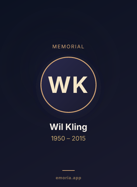 Memorial portrait of Wil Kling