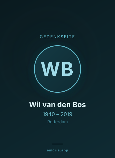 Gedenkportrait von Wil van den Bos