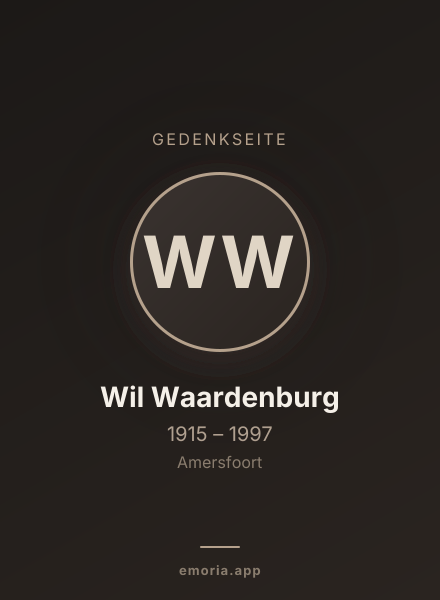 Gedenkportrait von Wil Waardenburg