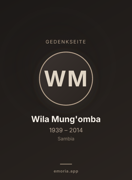 Gedenkportrait von Wila Mung'omba