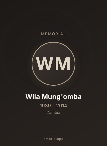 Memorial portrait of Wila Mung'omba