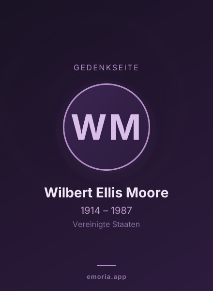 Gedenkportrait von Wilbert Ellis Moore