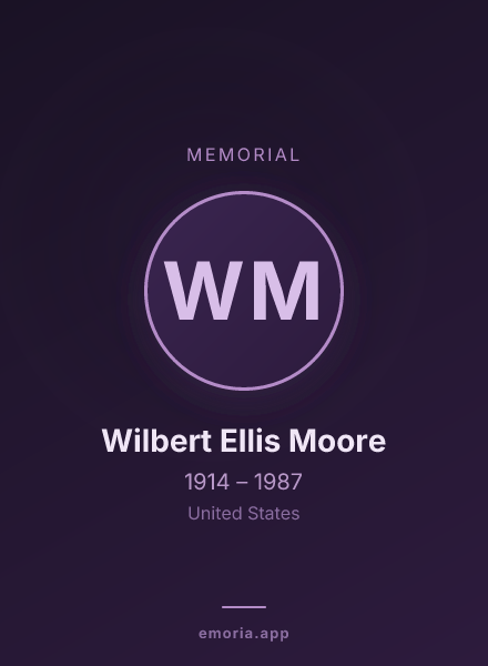 Memorial portrait of Wilbert Ellis Moore