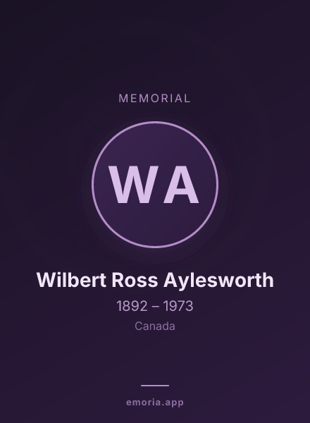 Memorial portrait of Wilbert Ross Aylesworth