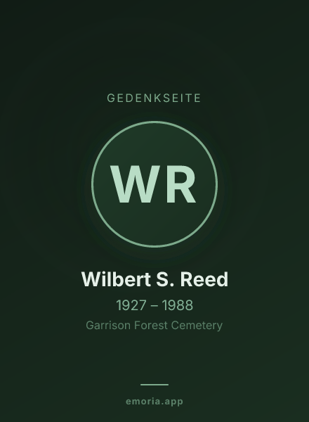 Gedenkportrait von Wilbert S. Reed