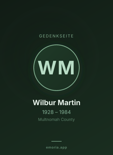 Gedenkportrait von Wilbur Martin