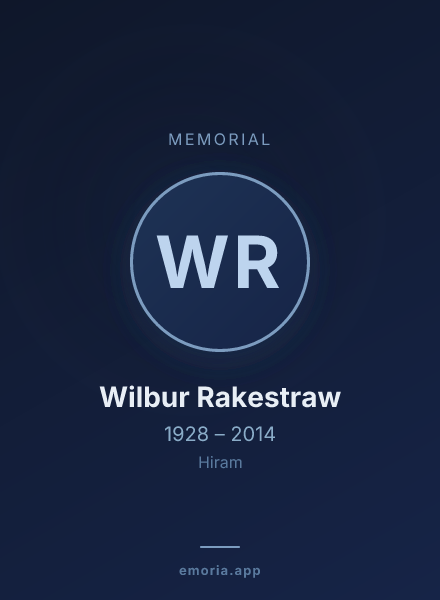 Memorial portrait of Wilbur Rakestraw