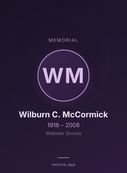 Memorial portrait of Wilburn C. McCormick