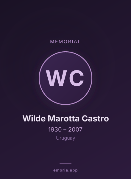 Memorial portrait of Wilde Marotta Castro