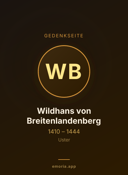 Gedenkportrait von Wildhans von Breitenlandenberg
